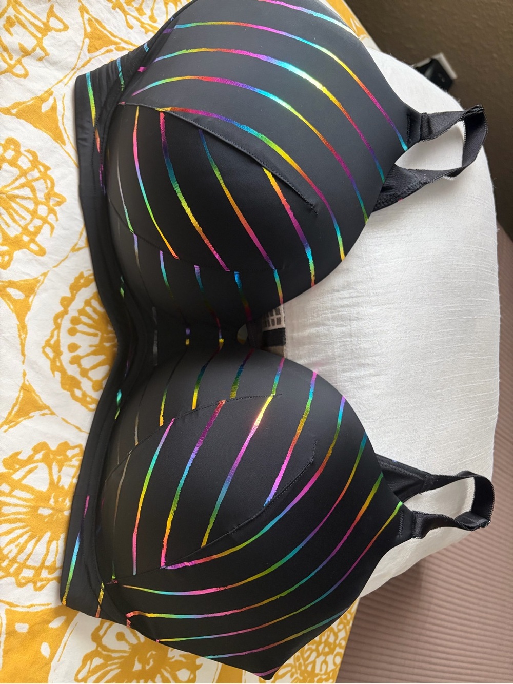 torrid Black Bra with Rainbow Stripe Detail